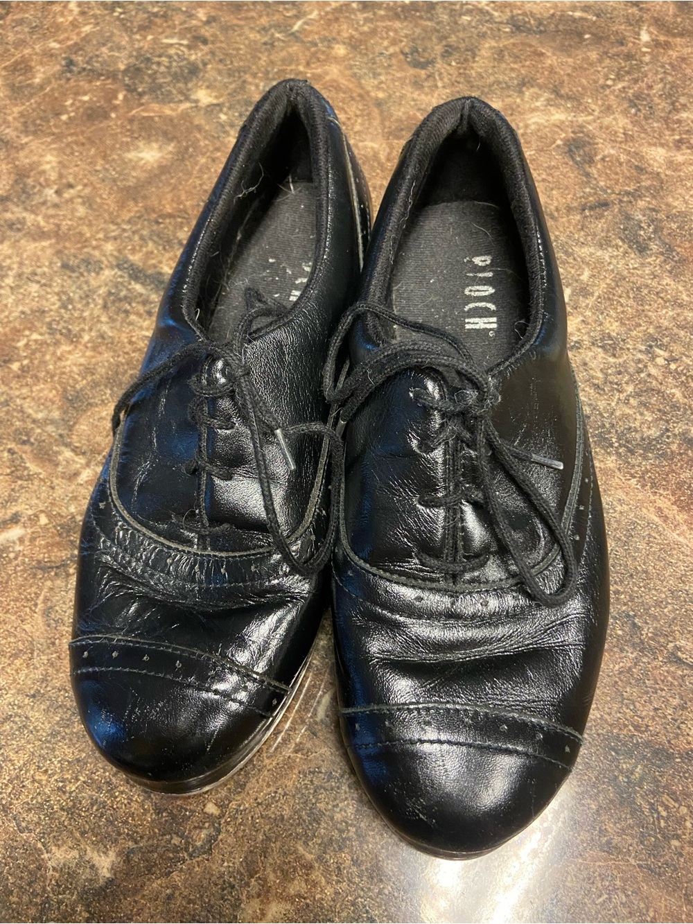 Bloch Black Leather Lace-Up Tap Shoes